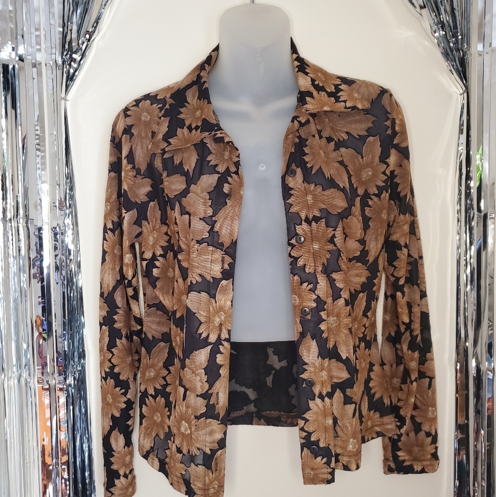 90’s sheer flower blouse